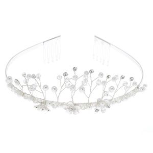 NEW Silver Pearl Ice Princess Tiara Crown NWT